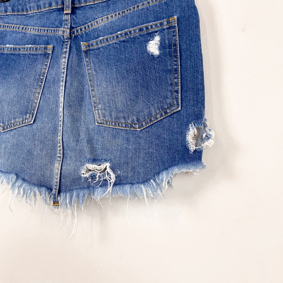 Free People Wild Rose Embroidered Denim Mini Skirt - Picture 12 of 14